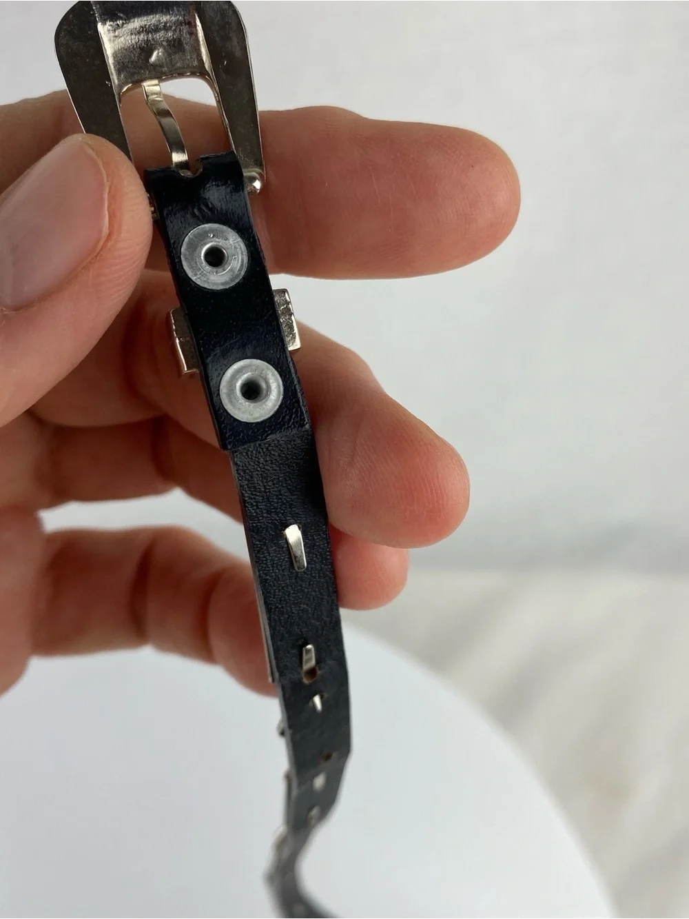 N/A black leather